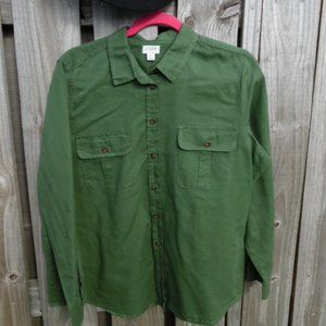J. Crew XL Green Linen Shirt
